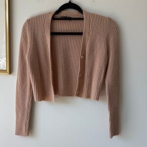 SHEIN Blush Ribbed Cardigan